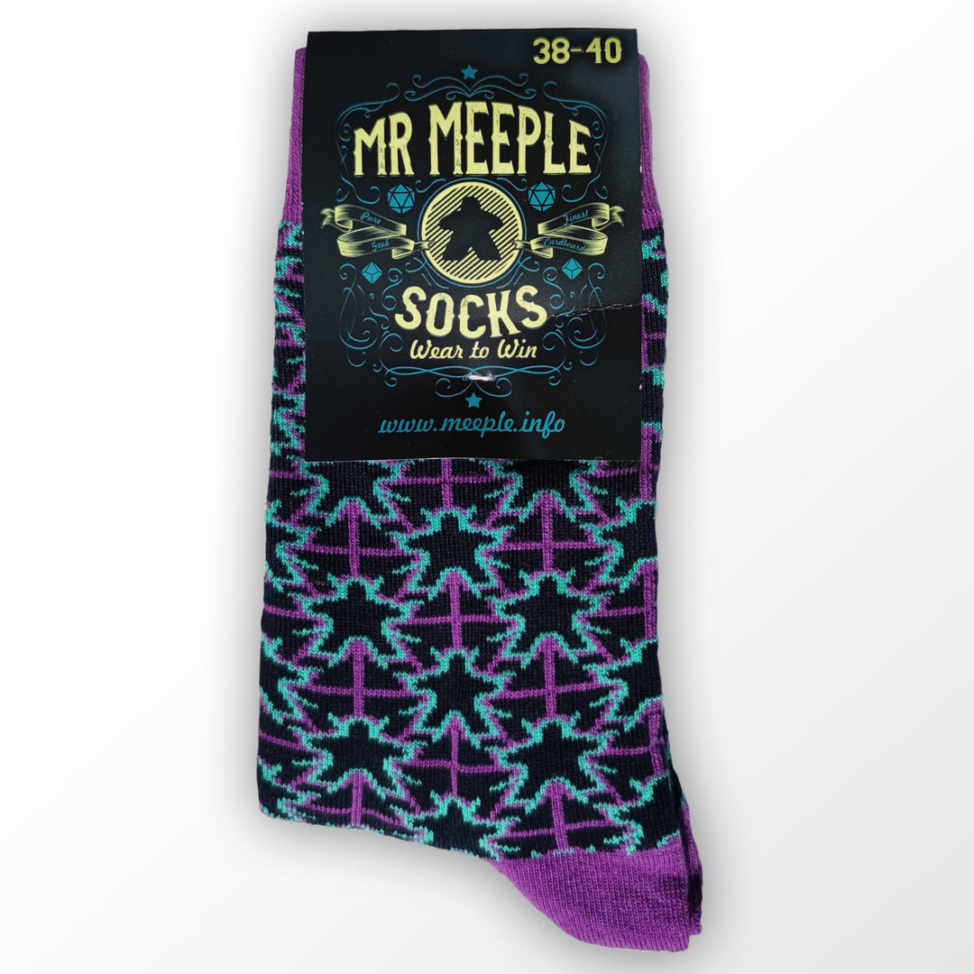 Mr. Meeple Board Game Socks for use with the board game , sold at the BoardGameGeek Store
