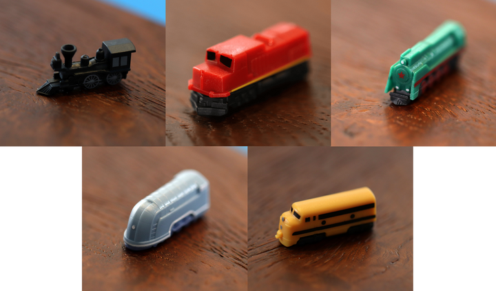 Little Plastic Train Co - Set of 48 Trains for use with the board game , sold at the BoardGameGeek Store