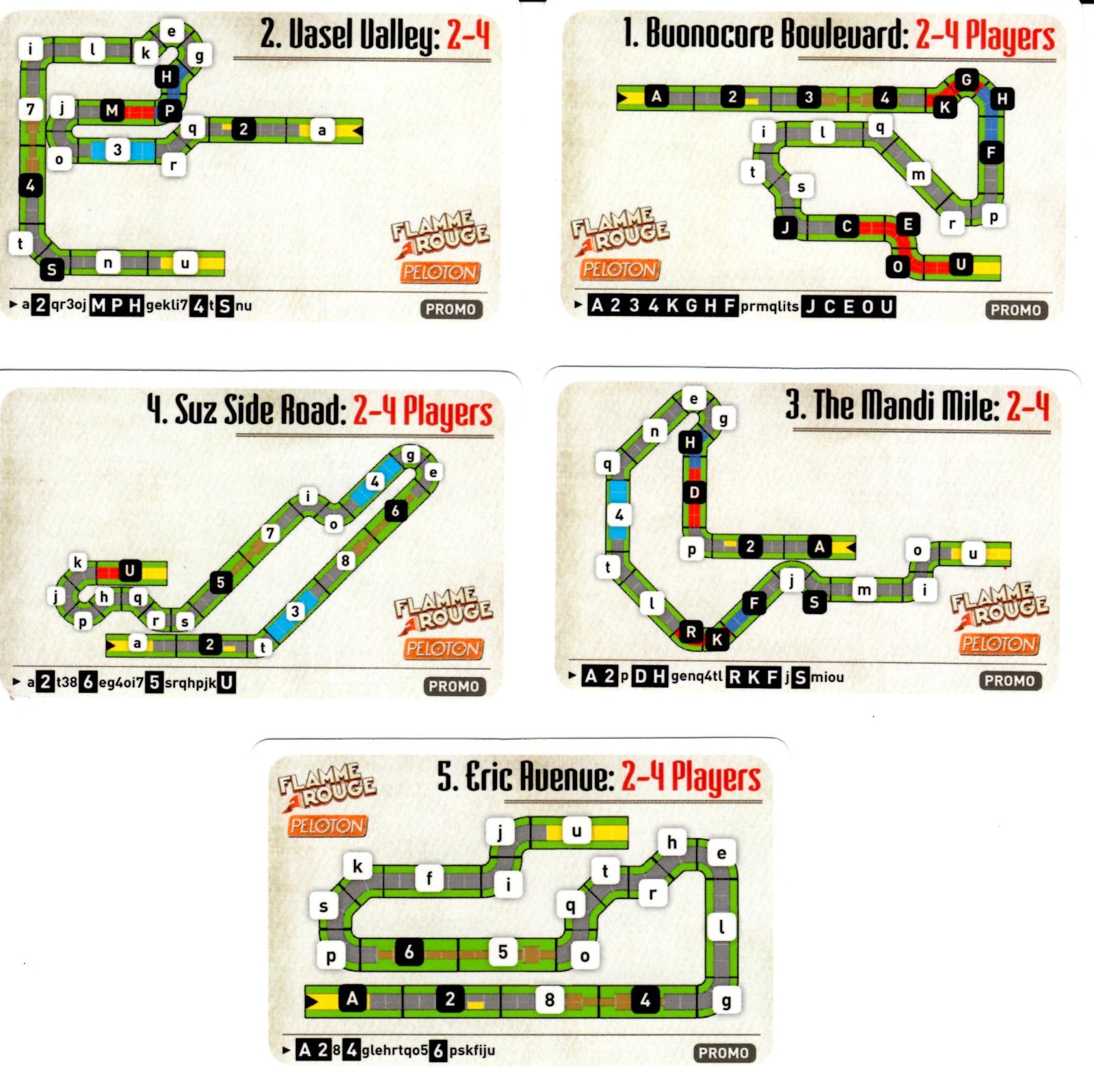 Flamme Rouge: Dice Tower Stage Cards Promo Pack for use with the board game F, Flamme Rouge, sold at the BoardGameGeek Store