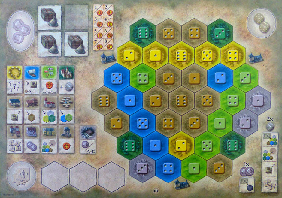 Castles of Burgundy: 4th Expansion - Monastery Boards for use with the board game C, Castles of Burgundy, Spring Sale, sold at the BoardGameGeek Store