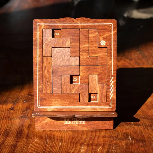 Strata Strike - Wooden Daily Calendar Puzzle for use with the board game , sold at the BoardGameGeek Store
