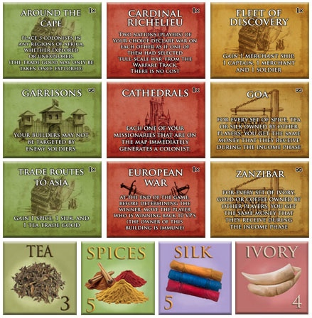 Empires: Age of Discovery - World Variant Components for use with the board game E, Empires: Age of Discovery, Spring Sale, sold at the BoardGameGeek Store