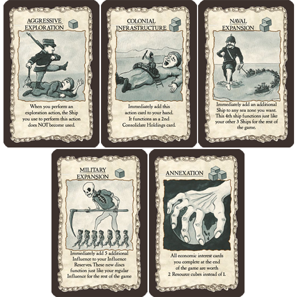 Colonialism: Upgrade Cards for use with the board game C, Colonialism, Spielworxx, sold at the BoardGameGeek Store