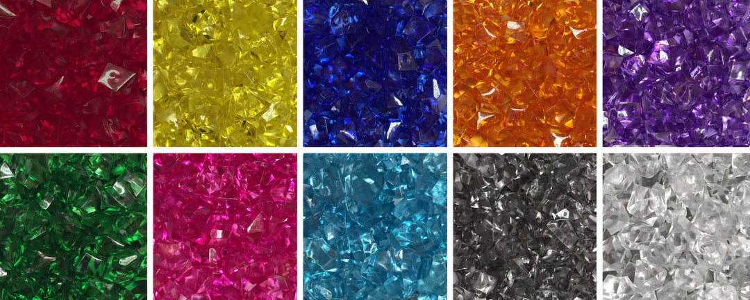 Translucent Plastic Gems - 12 mm - Bag of 50 for use with the board game REORDER, sold at the BoardGameGeek Store