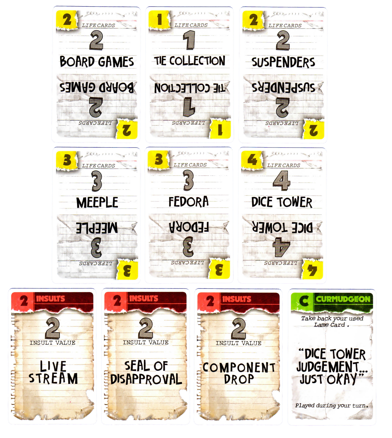 Curmudgeon: Dice Tower 2021 Promo Pack for use with the board game C, Curmudgeon, sold at the BoardGameGeek Store