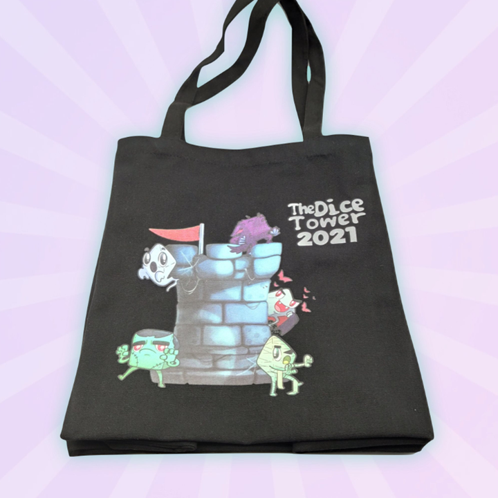 The Dice Tower: 2021 Reusable Tote for use with the board game The Dice Tower, sold at the BoardGameGeek Store