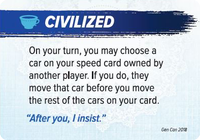 Downforce: Civilized Promo for use with the board game D, Downforce, sold at the BoardGameGeek Store