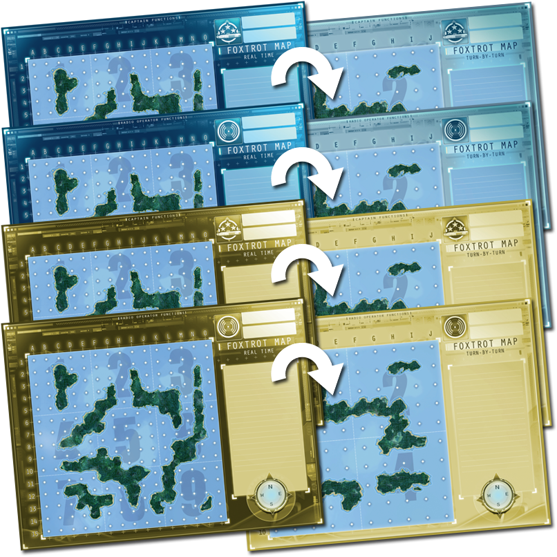 Captain Sonar: Foxtrot Map for use with the board game C, Captain Sonar, Spring Sale, sold at the BoardGameGeek Store