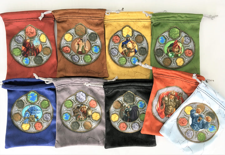 GeekUp Bag Set: Terra Mystica Player Bags for use with the board game REORDER, Terra Mystica, sold at the BoardGameGeek Store