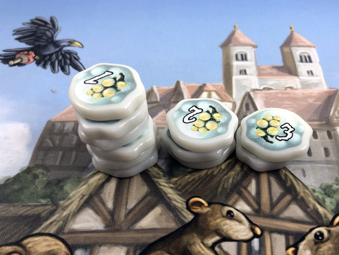 GeekUp Bit Set: Quacks of Quedlinburg: White Chip Booster Pack for use with the board game Quacks of Quedlinburg, REORDER, sold at the BoardGameGeek Store
