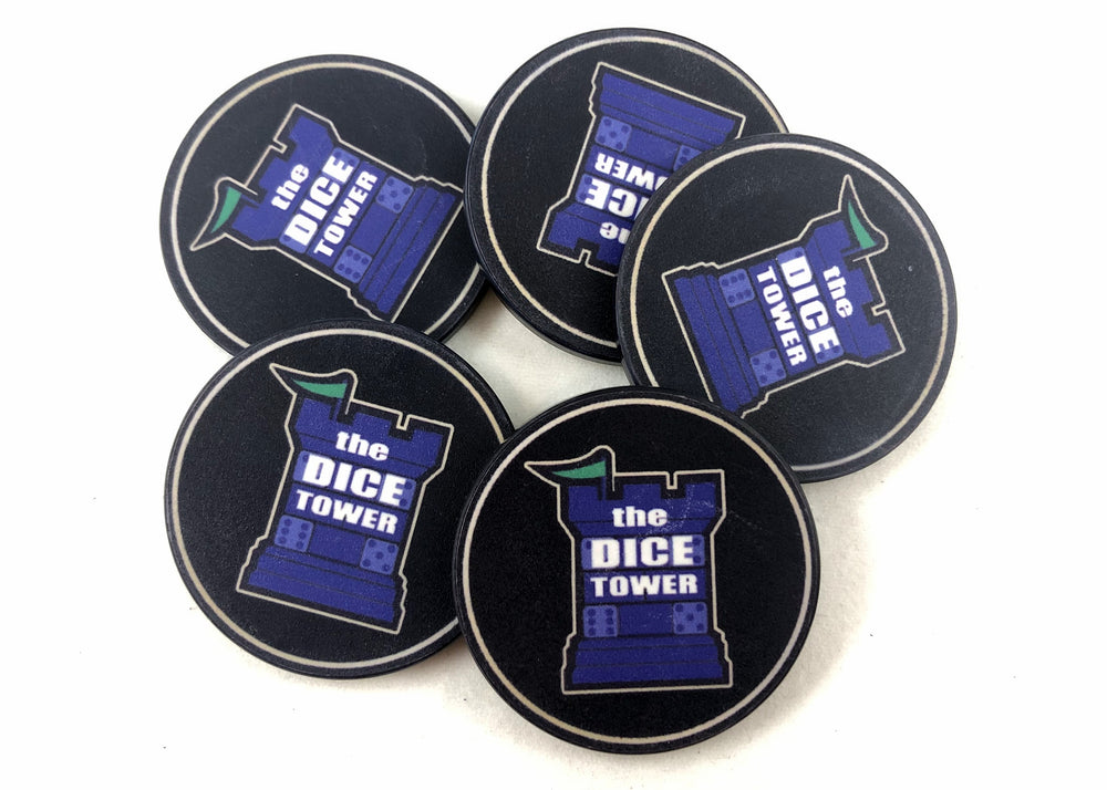 The Dice Tower - 2016 Gaming Characteristic Poker Chips for use with the board game The Dice Tower, sold at the BoardGameGeek Store