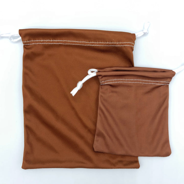 Microfiber Drawstring Bags for use with the board game REORDER, sold at the BoardGameGeek Store