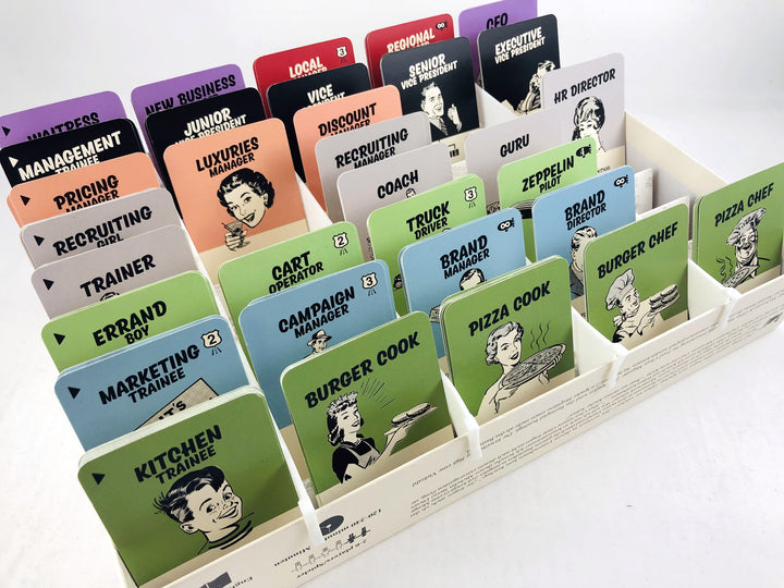 Food Chain Magnate: Milestone Boards & Card Accordion for use with the board game F, Food Chain Magnate, Food Chain Magnate: The Ketchup Mechanic, sold at the BoardGameGeek Store