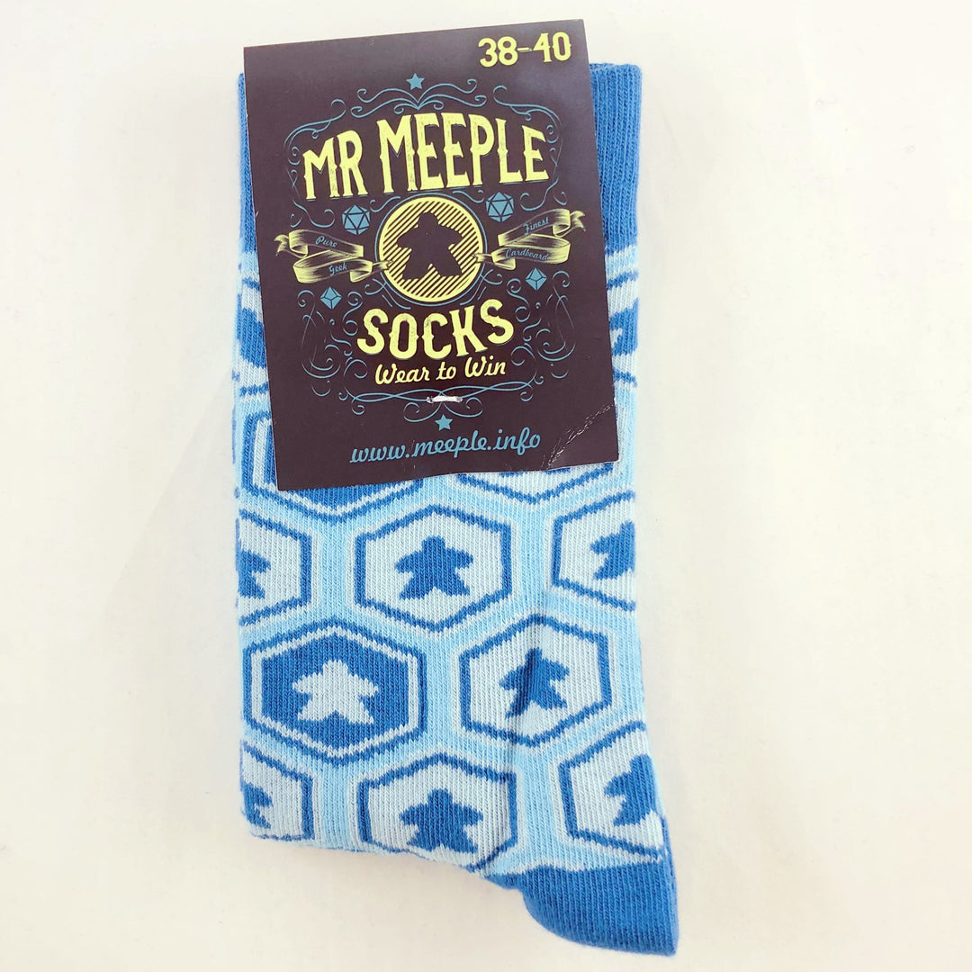 Mr. Meeple Board Game Socks for use with the board game , sold at the BoardGameGeek Store