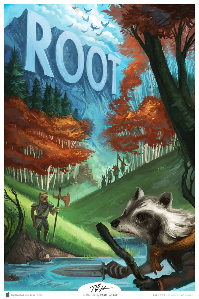 BoardGameGeek Artist Series: Series 5 - Root for use with the board game REORDER, Root, sold at the BoardGameGeek Store