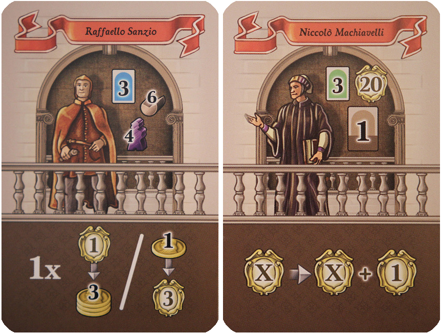 Lorenzo il Magnifico: New Leaders for use with the board game L, Lorenzo il Magnifico, sold at the BoardGameGeek Store
