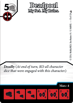 Marvel Dice Masters: Deadpool Promo Card for use with the board game M, Marvel Dice Masters, sold at the BoardGameGeek Store