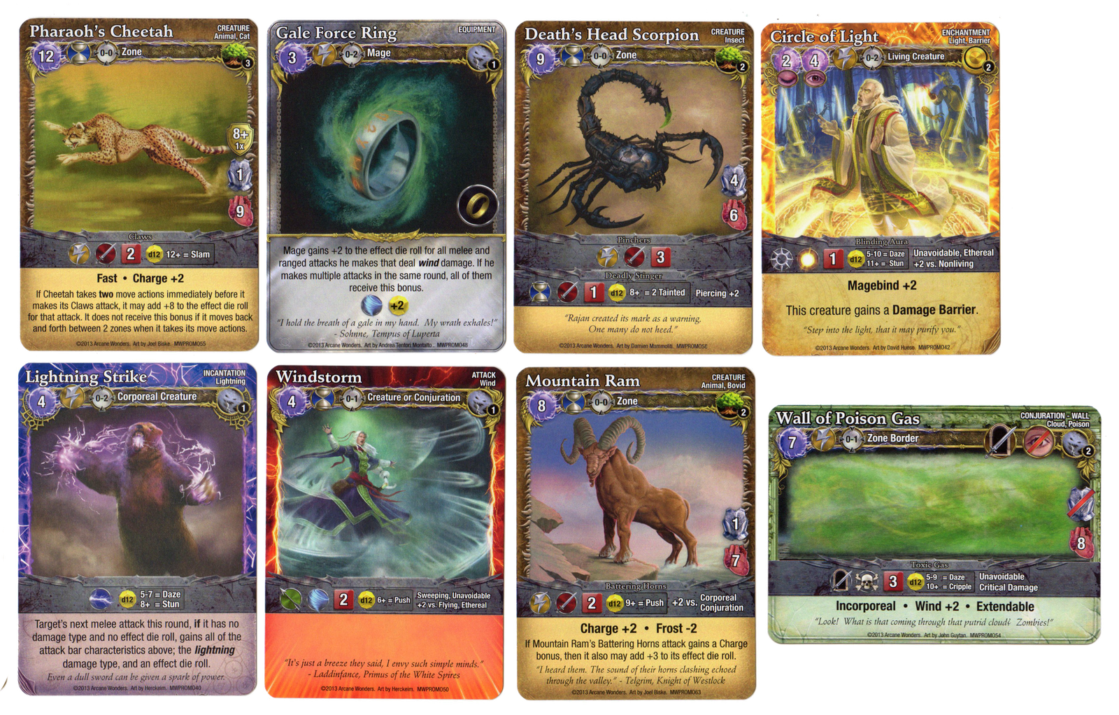 Mage Wars: Dice Tower 2014 Non-Kickstarter promo card set for use with the board game M, Mage Wars, sold at the BoardGameGeek Store