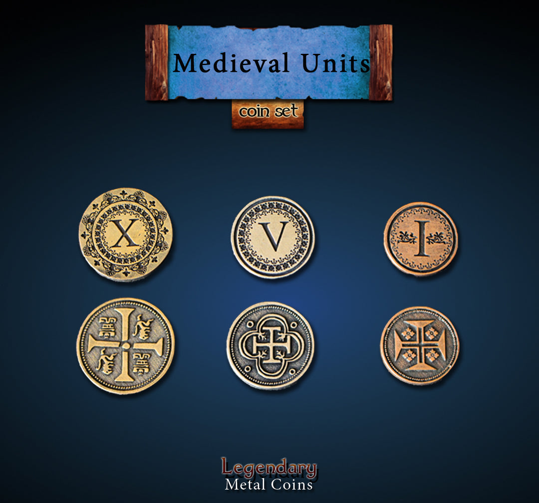 Legendary Metal Coins: Medieval Units for use with the board game , sold at the BoardGameGeek Store