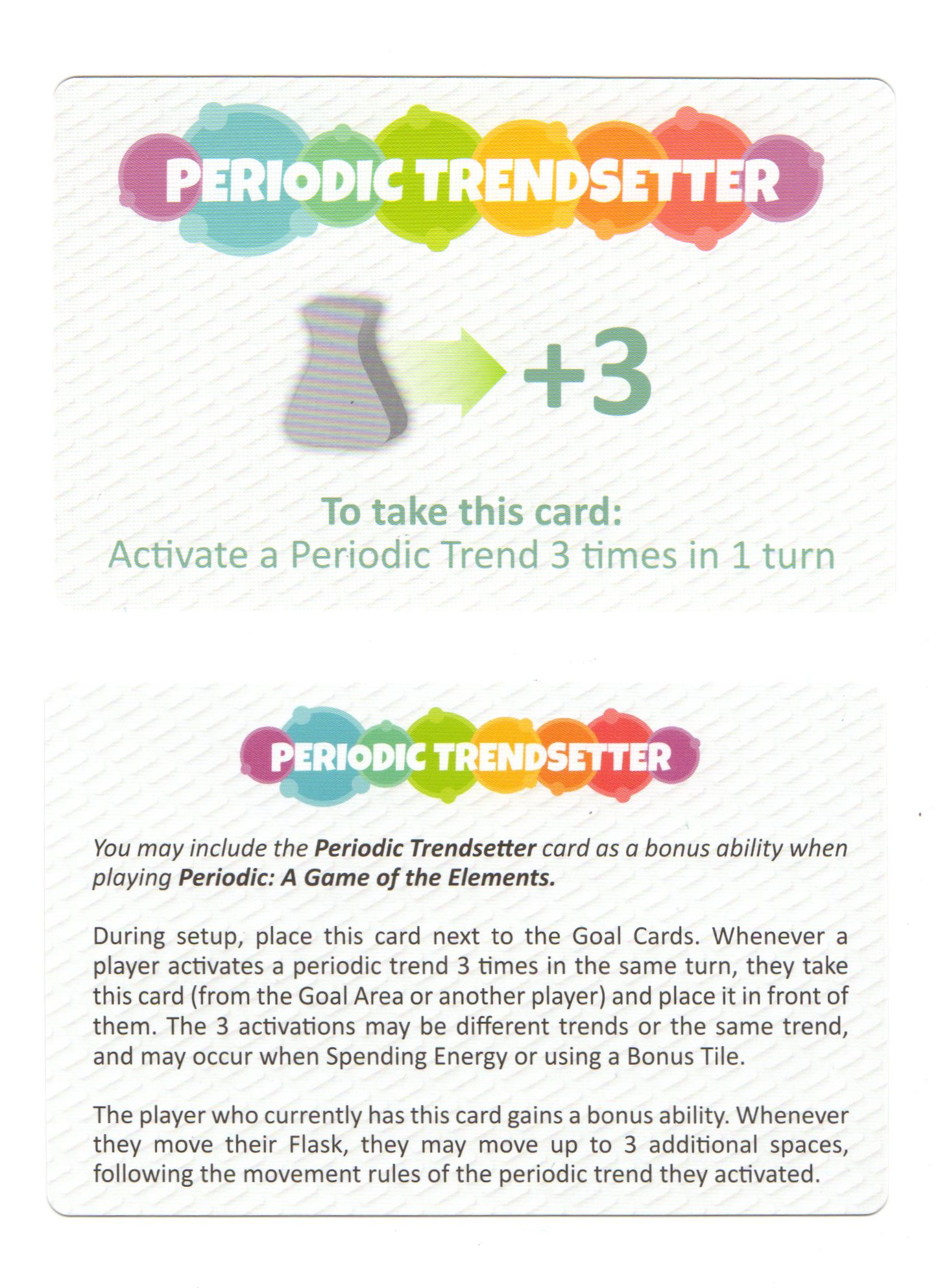 Periodic: Periodic Trendsetter for use with the board game P, Periodic, Spring Sale, sold at the BoardGameGeek Store