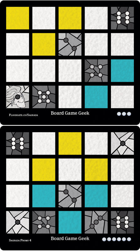 Sagrada: Promo 4 – BoardGameGeek Window Pattern Card for use with the board game S, Sagrada, sold at the BoardGameGeek Store