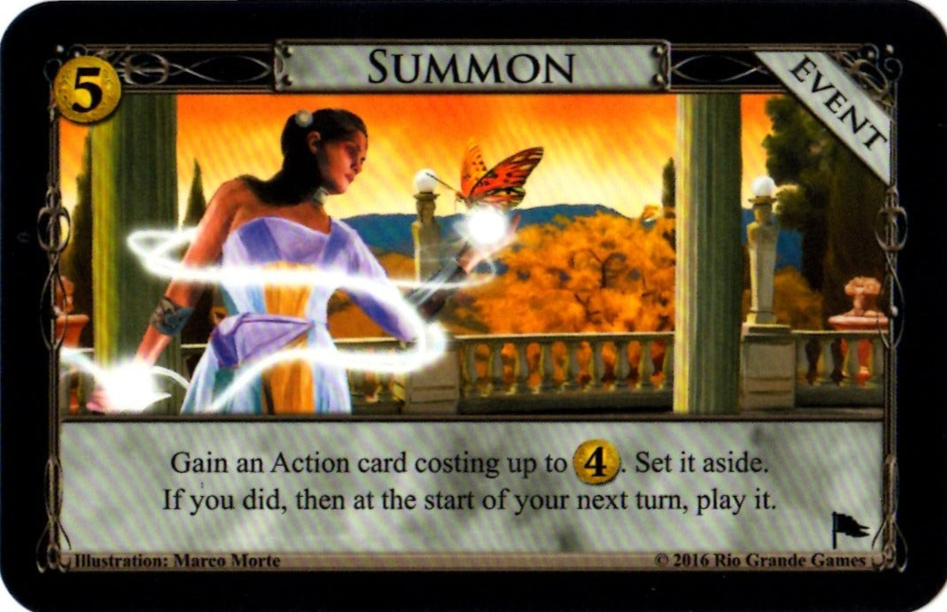 Dominion: Summon Promo Card for use with the board game D, Dominion, sold at the BoardGameGeek Store