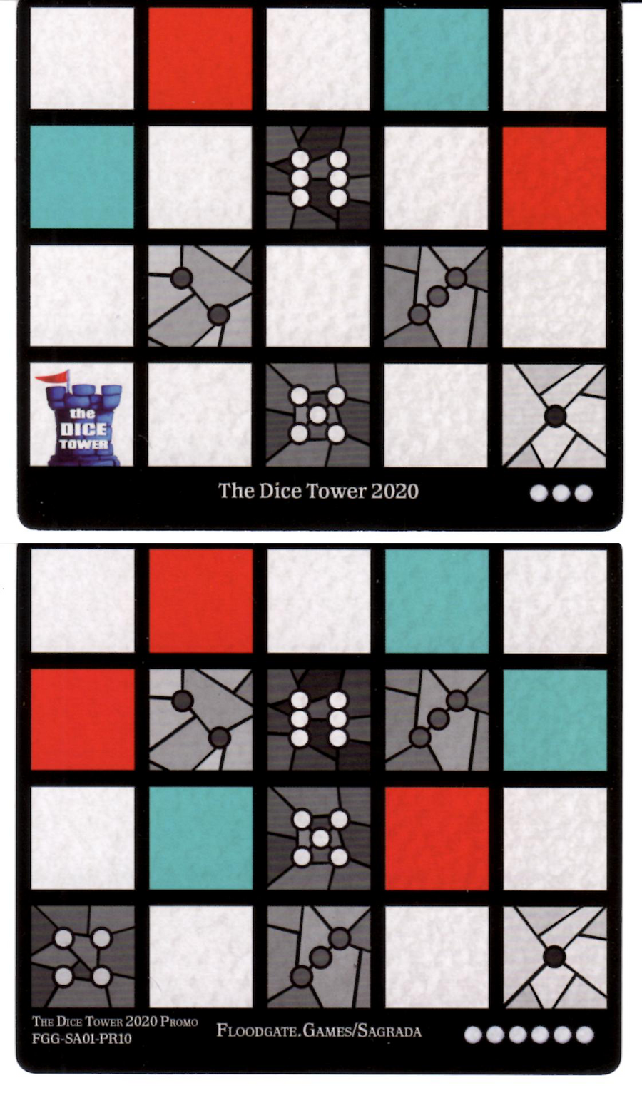 Sagrada: Promo 10 Window Pattern Card for use with the board game S, Sagrada, sold at the BoardGameGeek Store