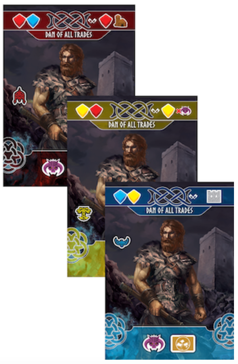 Reavers of Midgard: Dan of All Trades Promo Cards for use with the board game R, Reavers of Midgard, sold at the BoardGameGeek Store