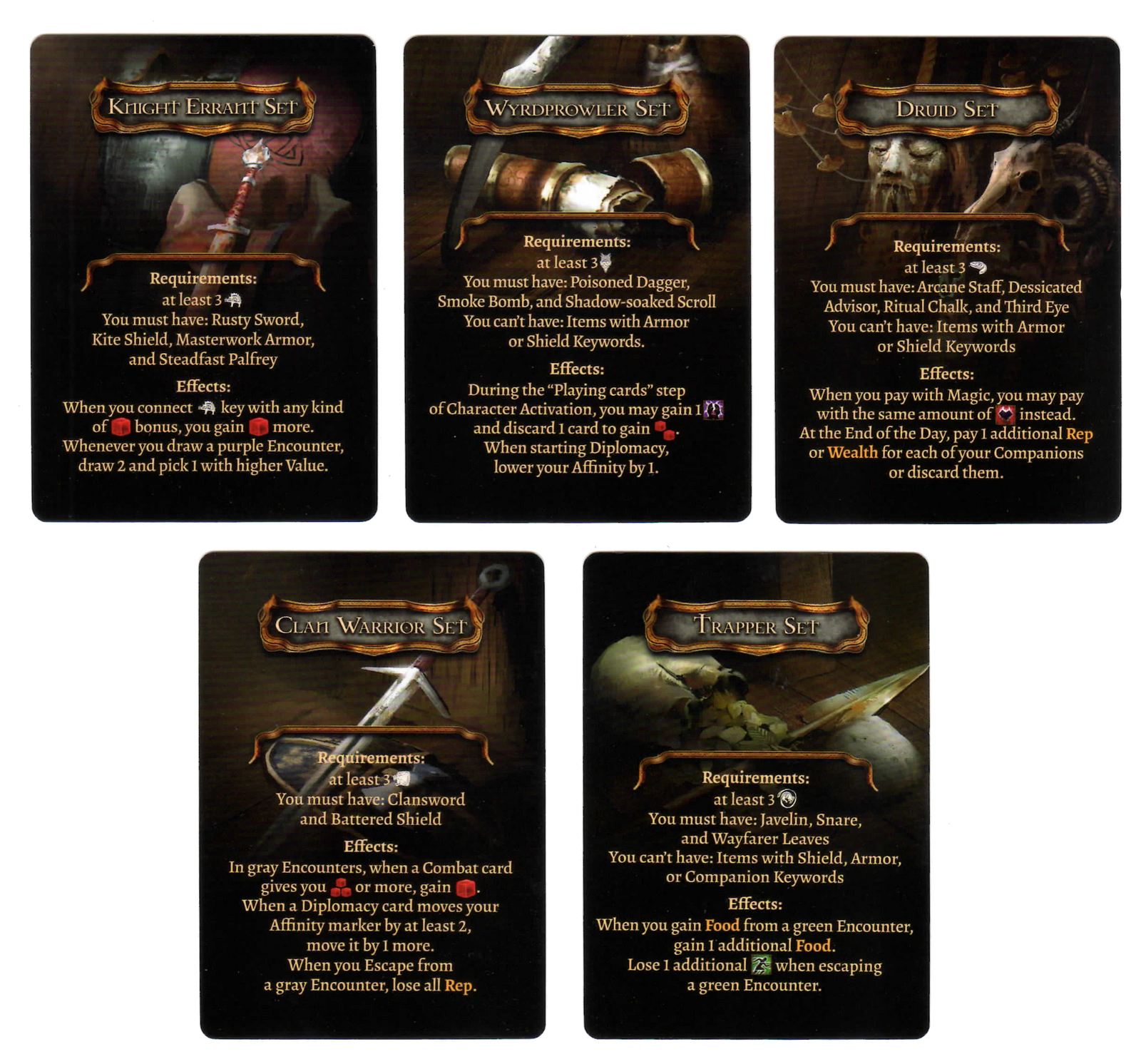 Tainted Grail: Item Sets Promo Cards for use with the board game T, Tainted Grail, sold at the BoardGameGeek Store