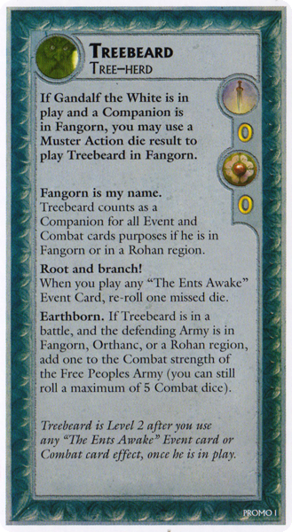 War of the Ring: Treebeard Promo for use with the board game War of the Ring, sold at the BoardGameGeek Store