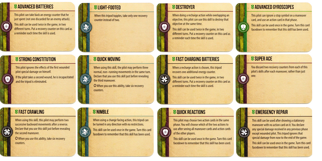 Tripods & Triplanes: Martian Skill Cards – BoardGameGeek Store