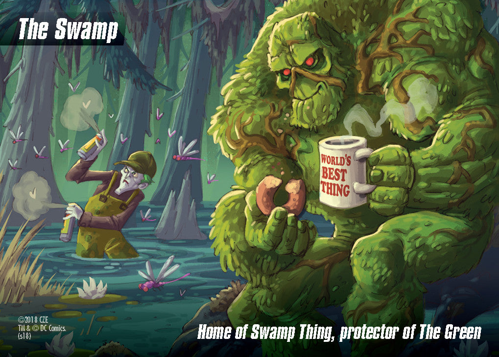 DC Spyfall: Swamp Thing Location Card Promo for use with the board game D, DC Spyfall, Spring Sale, sold at the BoardGameGeek Store