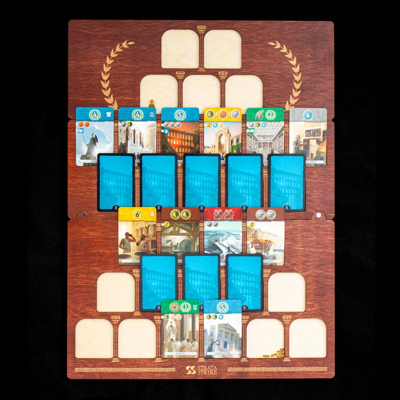 Strata Strike - Wooden Board to use with 7 Wonders Duel for use with the board game 7 Wonders Duel, sold at the BoardGameGeek Store