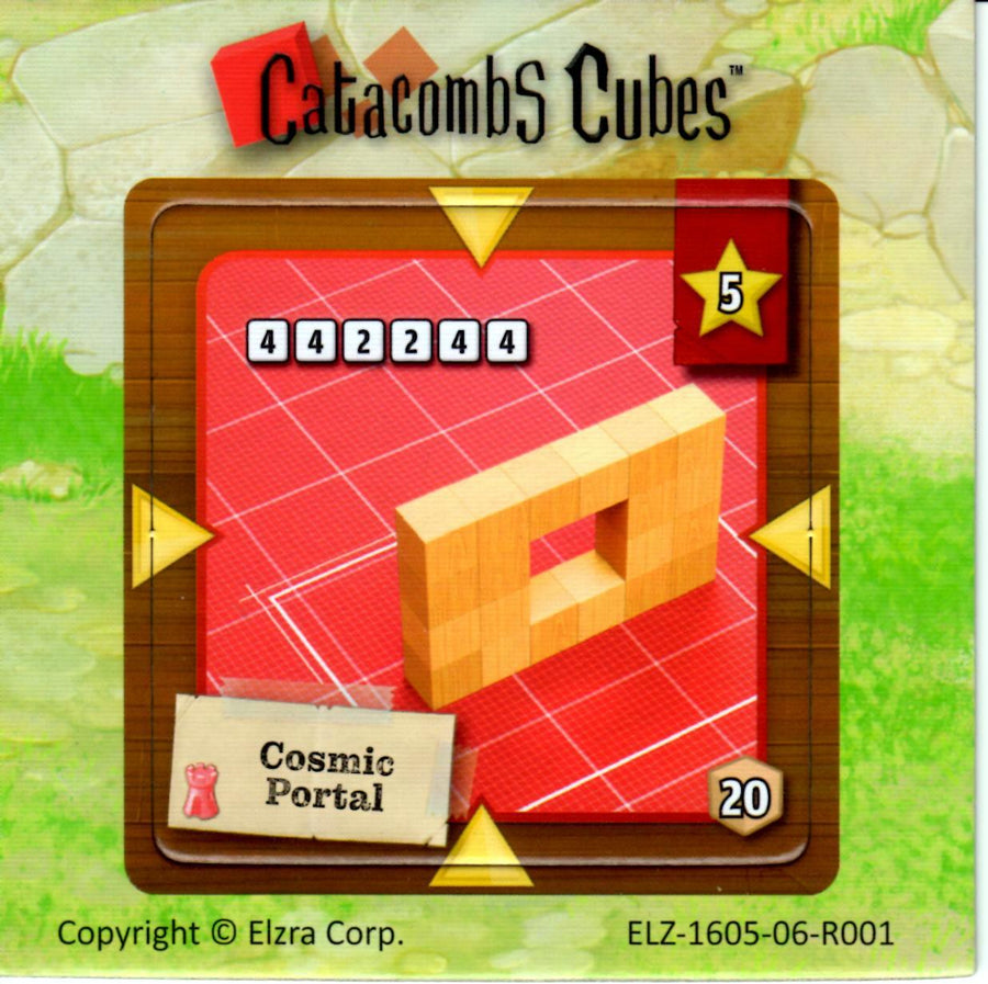 Catacombs Cubes: Cosmic Portal Promo Tile for use with the board game C, Catacombs Cubes, sold at the BoardGameGeek Store