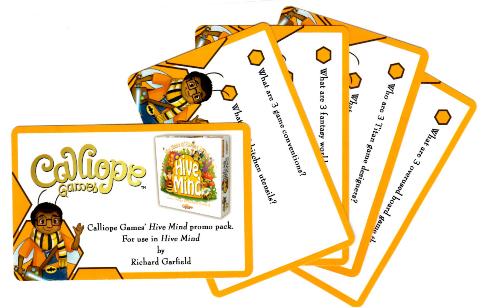 Hive Mind: Dice Tower 4 card promo set for use with the board game H, Hive Mind, sold at the BoardGameGeek Store