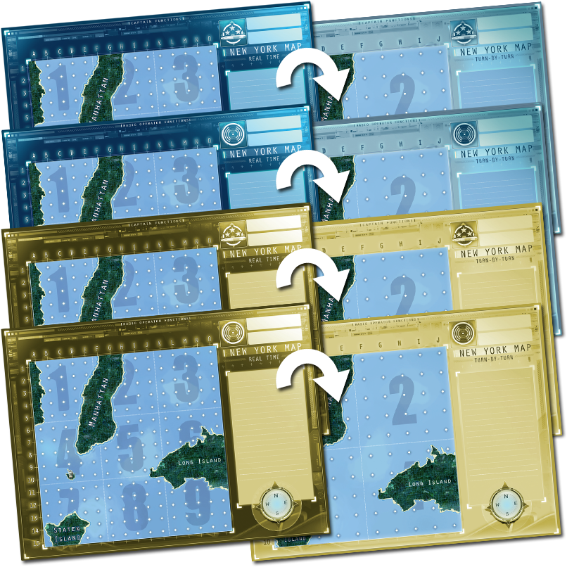 Captain Sonar: New York Map for use with the board game C, Captain Sonar, sold at the BoardGameGeek Store
