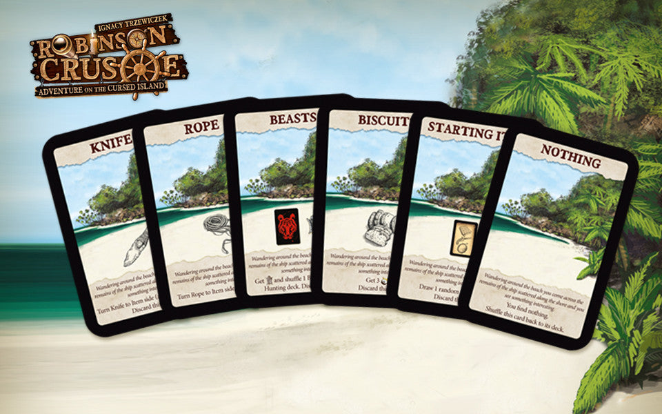 Robinson Crusoe: Adventure on the Cursed Island – Beach Card Mini Expansion for use with the board game R, Robinson Crusoe, Spring Sale, sold at the BoardGameGeek Store