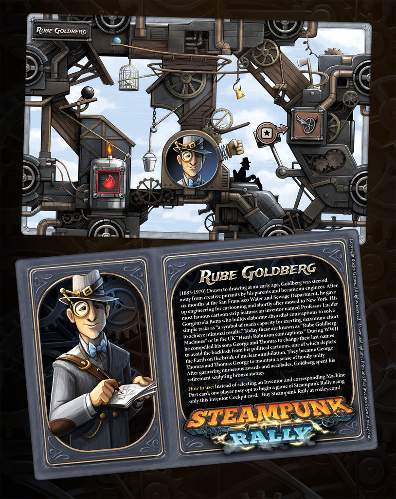 Steampunk Rally: Rube Goldberg for use with the board game S, Spring Sale, Steampunk Rally, sold at the BoardGameGeek Store