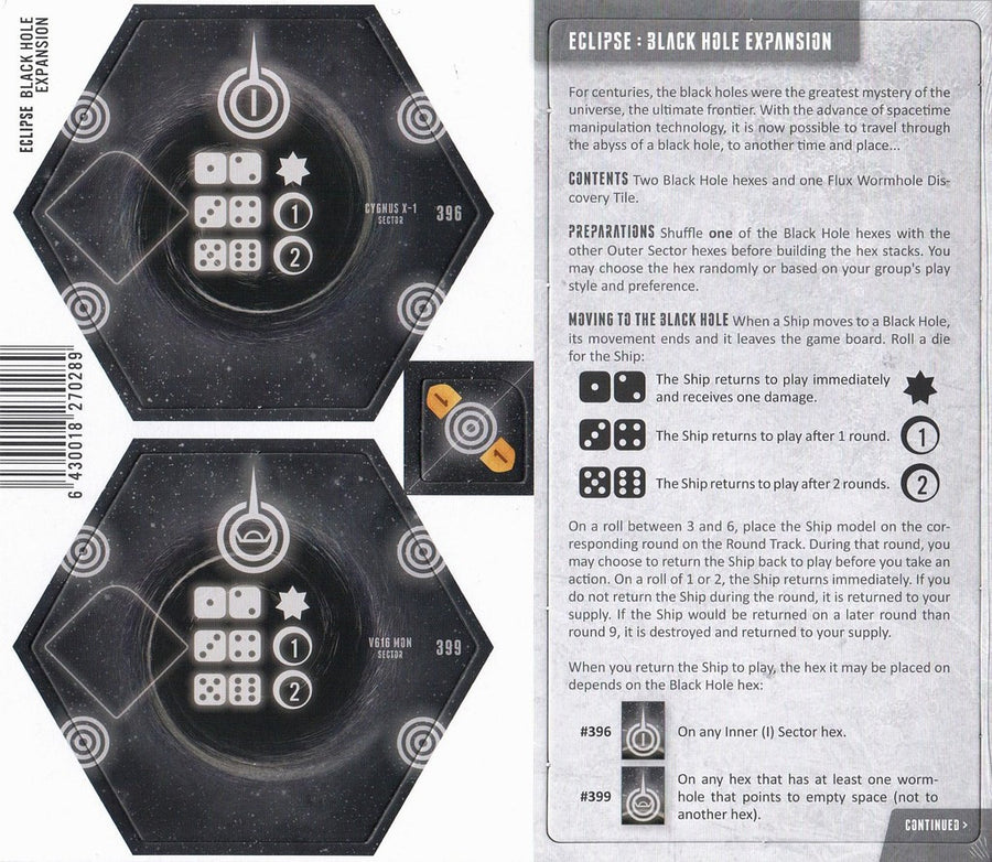 Eclipse: Black Hole for use with the board game E, Eclipse, sold at the BoardGameGeek Store