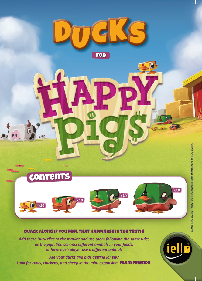 Happy Pigs: Ducks for use with the board game H, Happy Pigs, sold at the BoardGameGeek Store