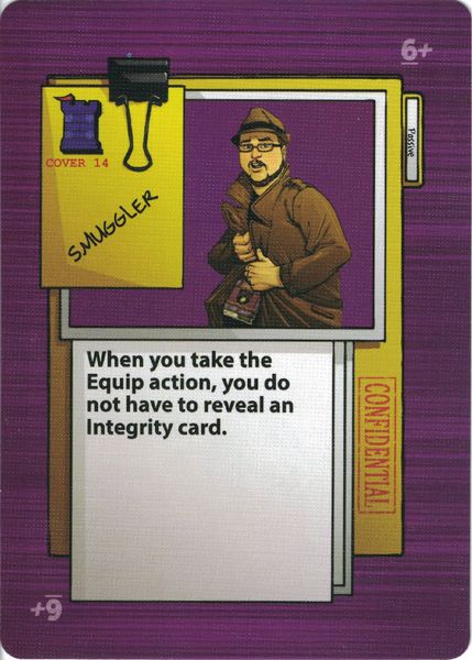 Good Cop Bad Cop: Undercover – Smuggler Promo Card for use with the board game G, Good Cop Bad Cop, sold at the BoardGameGeek Store