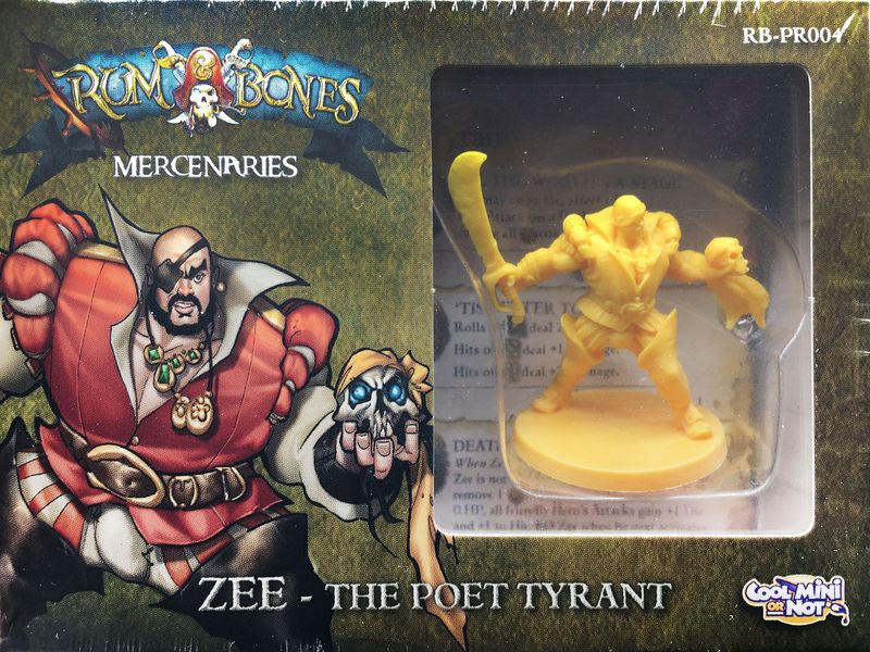 Rum & Bones: Mercenaries - Zee the Poet Tyrant for use with the board game R, Rum & Bones, sold at the BoardGameGeek Store