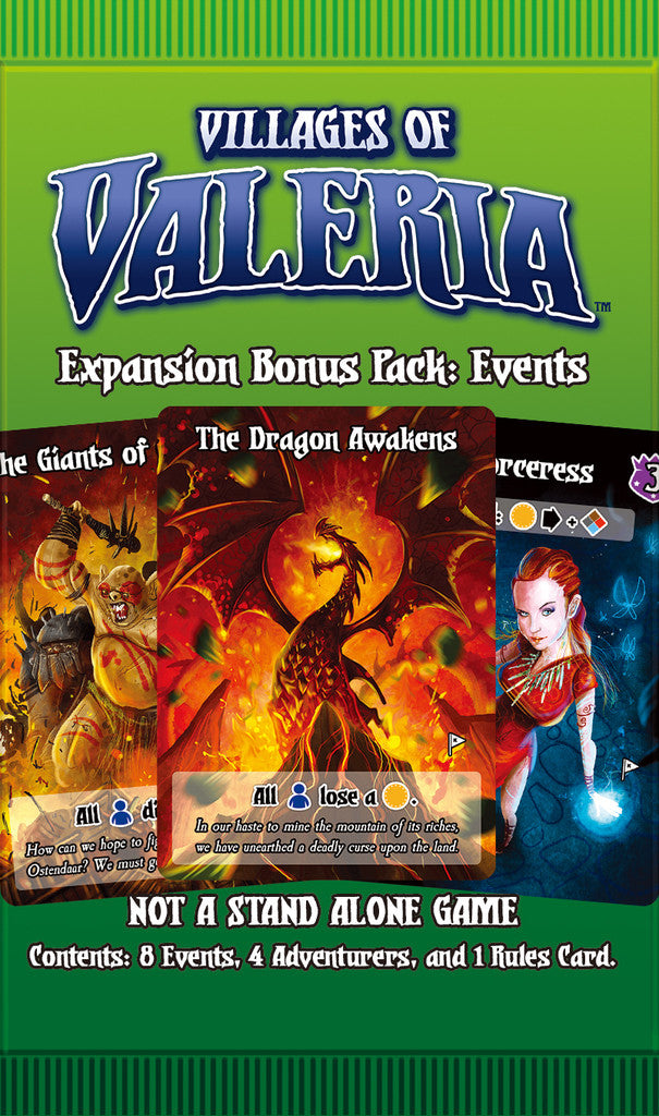 Villages of Valeria: Events for use with the board game Spring Sale, V, Valeria, sold at the BoardGameGeek Store