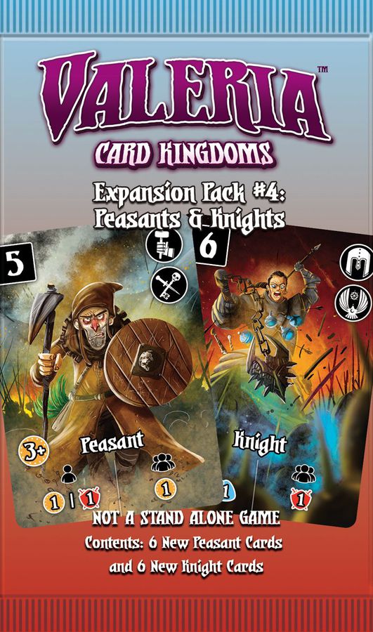 Valeria: Card Kingdoms – Expansion Pack #04: Peasants & Knights for use with the board game Spring Sale, V, Valeria, sold at the BoardGameGeek Store