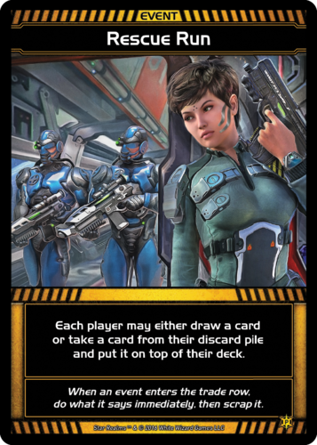 Star Realms: Rescue Run Promo Card for use with the board game S, Spring Sale, Star Realms, sold at the BoardGameGeek Store