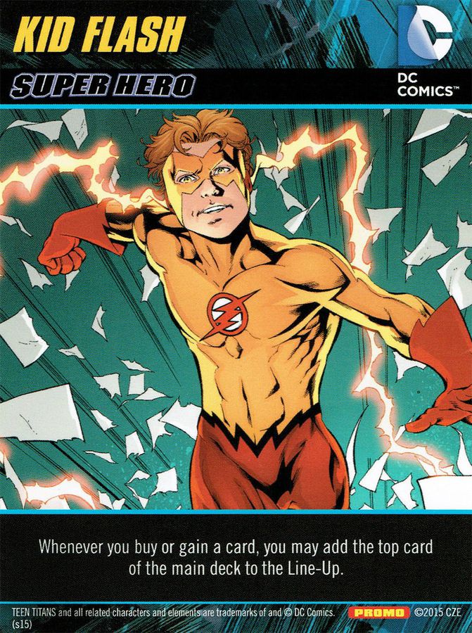 DC Comics Deck Building Game: Kid Flash for use with the board game D, DC Comics DBG, Spring Sale, sold at the BoardGameGeek Store