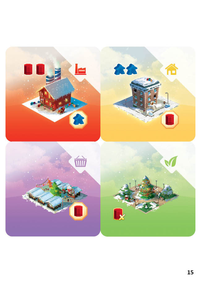 Quadropolis: Christmas Tiles for use with the board game Q, Quadropolis, Spring Sale, sold at the BoardGameGeek Store
