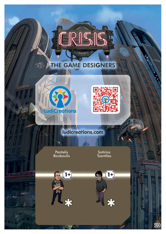 Crisis: The Game Designers for use with the board game C, Crisis, sold at the BoardGameGeek Store