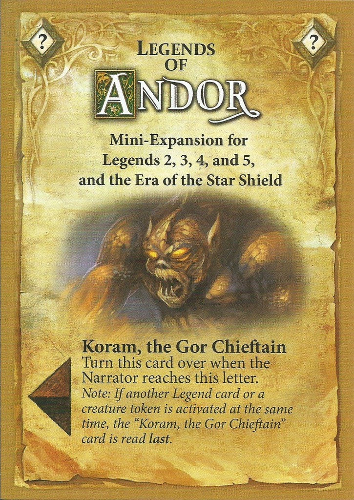 Legends of Andor: Koram, the Gor Chieftain for use with the board game L, Legends of Andor, Spring Sale, sold at the BoardGameGeek Store