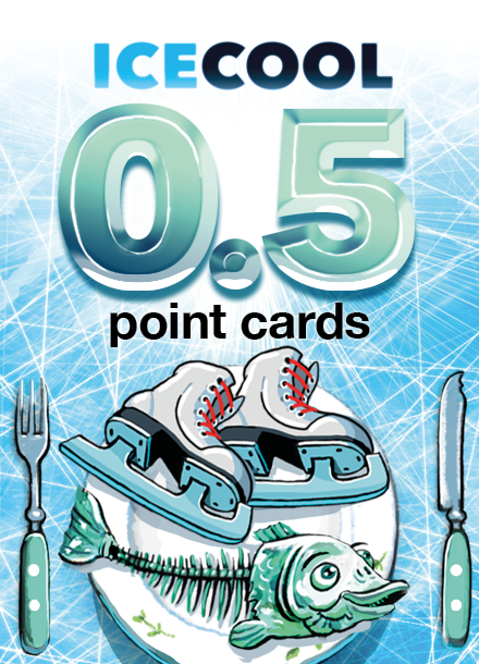 ICECOOL: 0.5 Point Cards for use with the board game I, ICECOOL, Spring Sale, sold at the BoardGameGeek Store